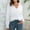 White, variant on Women's 2023 Fall Sweaters Women Long Sleeve V Neck Cable Knit Pullover Comfy Loose Casual Lapel Collar Sweater Jumper Tops