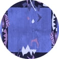 thumbnail image 1 of Ahgly Company Indoor Round Abstract Blue Modern Area Rugs, 4' Round, 1 of 4