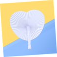 thumbnail image 5 of Abanico de papel plegable de mano en forma de corazón con mango de plástico, adecuado para bodas, cumpleaños, celebraciones y fiestas, 5 of 5