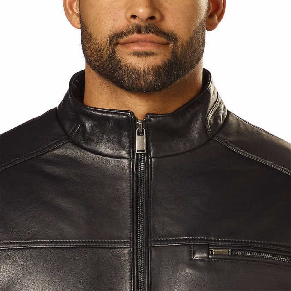 Boston Harbour Men S Genuine New Zealand Lambskin Leather Jacket Black Medium