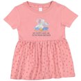 thumbnail image 3 of Inktastic My Poppy Loves Me to the Moon and Back Elephants in Clouds Girls Baby Dress, 3 of 5