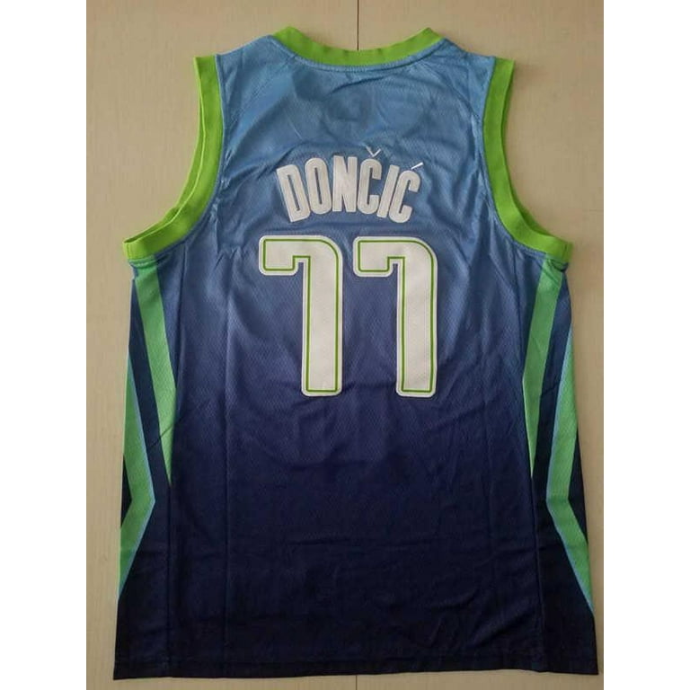 Blue Luka Doncic Old School Logo T-Shirt at  Men’s Clothing store