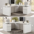 thumbnail image 4 of Scranton & Co Engineered Wood 60W Standing L Desk with File Cabinet in White, 4 of 8