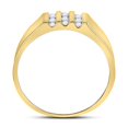 thumbnail image 4 of 10K Yellow Gold Mens Round Channel-set Diamond Triple Row Wedding Band Ring 1/4 Cttw, Mens Size: 7-13, 4 of 4