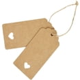 thumbnail image 1 of 100 tarjetas de etiquetas de papel Kraft + 100 cuerdas de cáñamo amantes padres amigos regalo tarjetas de agradecimiento, 1 of 5
