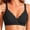 Black, variant on Women's Solid Seamless Wireless Bra V Neck Wide Adjustable Straps Lift Support Comfort Bustier