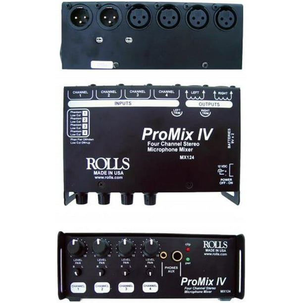 Rolls MX124 ProMix IV 4 Canaux Stéréo Microphone Mixer
