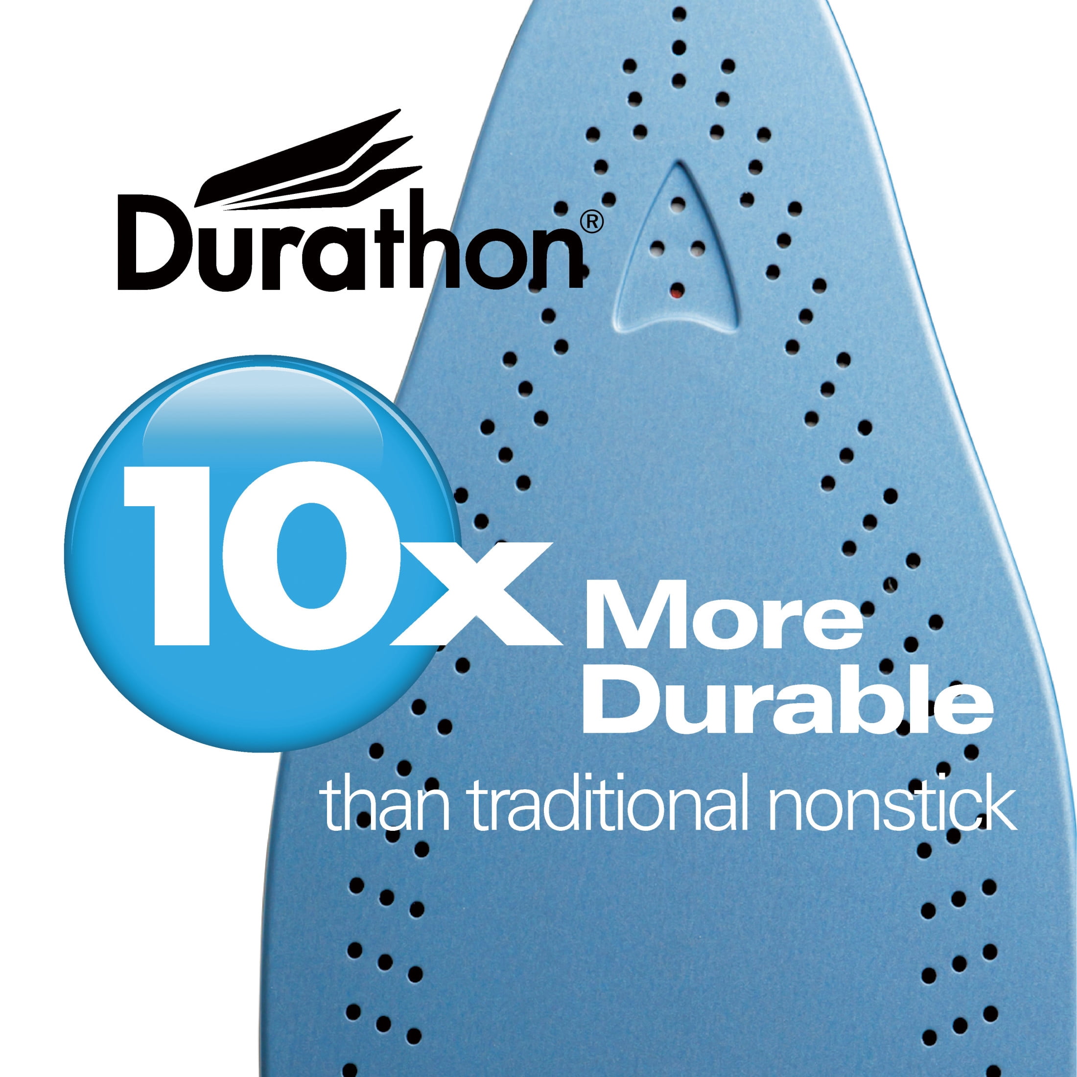 Hamilton Beach Durathon Clothing Iron, Steam Iron for Clothes with Durathon Nonstick Soleplate, White
