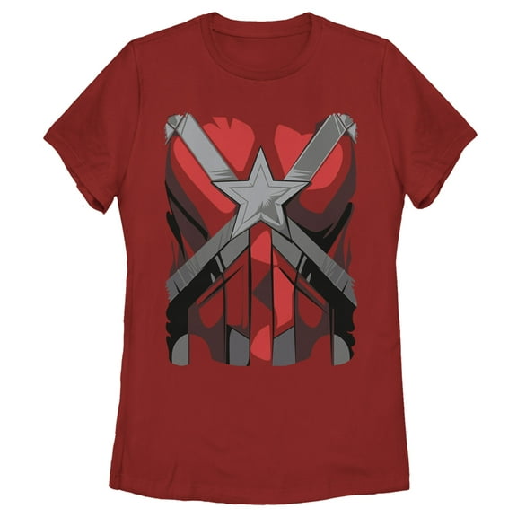 Women's Marvel Black Widow Guardian Costume Graphic Tee Red Small