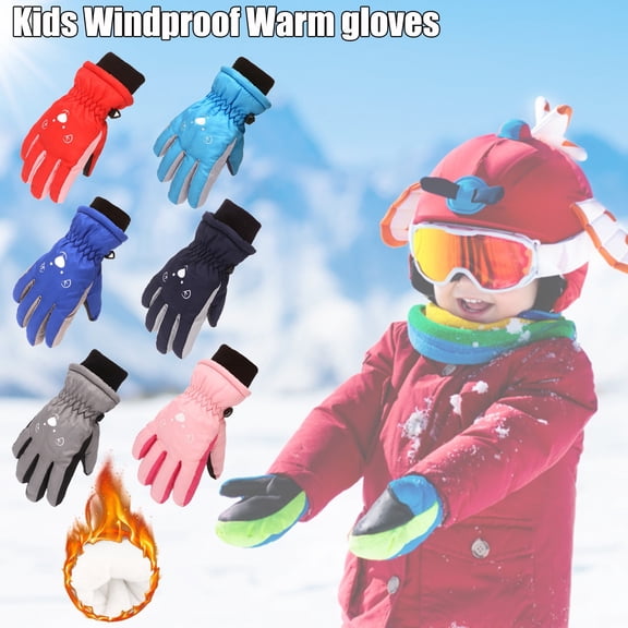 Aihuaihua Toddler Ski Gloves Waterproof Warm Winter Snow Gloves for Boys Girls 3-7 Years, Windproof Cold Weather Gloves for Kids Outdoor Snowball Play