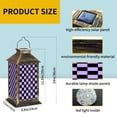thumbnail image 4 of Hanging Solar Lantern Purple Black Checkerboard LED Lanterns Outdoor Waterproof Garden Decor Lights Gifts for Women, 4 of 8