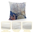 thumbnail image 4 of JEUXUS  Throw Pillow Cover Indigo Ocean Coral Seashells Nautical Beach House Decorative Pillow Case Home Decor Square Cushion Pillowcase, 4 of 5