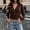 #0099-Coffee, variant on Women's Solid Color V-Neck Knitted Pullover Long Sleeve Side Tied Knitted Top Casual Jacket for Fall