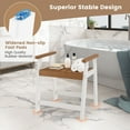 thumbnail image 6 of Giantex  Shower Chair Bench, Waterproof HDPE Shower Stool w/Anti-Slip Foot Pads for Bath Spa & Shaving Legs, White & Brown, 6 of 8