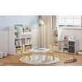 thumbnail image 2 of Kids Bookshelf 44.1in Width Toy Storage Organizer with Reading Nook White Bookcase Seat Cushion Wooden 6-Cubby Storage Bench 2 Drawers Toddler Cabinet Shelf for Kids Room, Playroom, 2 of 9