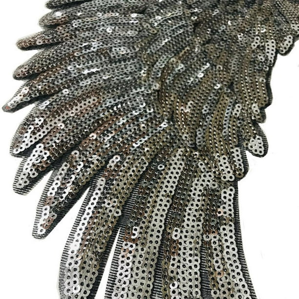 2 piez lentejues apliques de hierro en pegatinas pequenas angel coser as bordada decoracion dorado Soledad Parches de costura de alas de