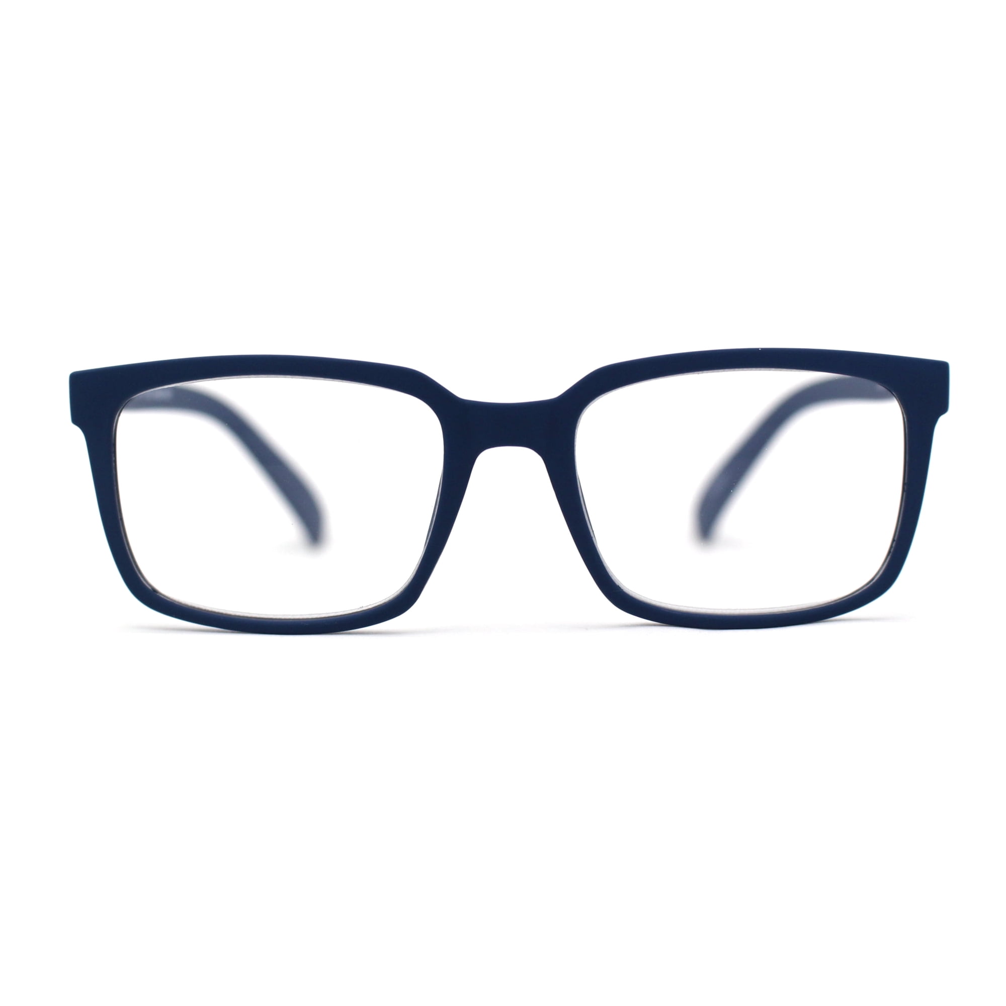 Stylish Matte Finish Rectangle Plastic Reading Glasses Blue +1.5