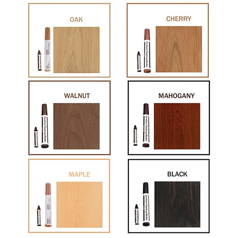 Furniture Repair Pen – Wood Scratch & Touch-Up Marker, Clear Waterproof Sealant, 6-Color Set For Floors, Tables, Desks, Bedposts, And Cabinets – Quick-Dry, Easy Cover-Up