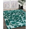 thumbnail image 3 of Ahgly Company Machine Washable Indoor Round Abstract Medium Aqua Marine Green Area Rugs, 8' Round, 3 of 7