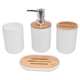 thumbnail image 2 of de accesorios de : caja de jabón, botella de loción, boquilla de plástico y , taza para cepillo de , esencial, para Blanco 4 piezas perfecl Cosas de baño, 2 of 7