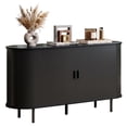 thumbnail image 2 of ROGALIS 55" Sliding Tambour Door Buffet Cabinet, Sideboard with Adjustable Shelves for Kitchen Living Room Hallway Entryway, Black, 2 of 6