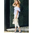thumbnail image 2 of BLISSFUL STEP Women's Block Heels Zipper Buckle Ankle Strap Sandals Denim Blue 7, 2 of 8