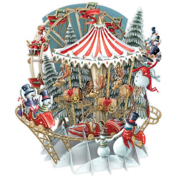 Notes & Queries Snowmen Carousel, Roller Coaster and Ferris Wheel 3D