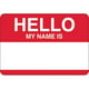 image 0 of Amscan 457001 Party Name Tags, 2 1/2 x 3 1/2 inches, Red