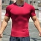 thumbnail image 5 of pstuiky Camisa de manga corta para hombre, Blusas y camisas de cuello redondo de manga corta informales de color liso para hombre ropa de hombre l, 5 of 5