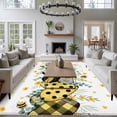 thumbnail image 3 of Summer Bee Love Area Rugs 6'x9', Washable Small Throw Rugs for Kitchen Dining room, Daisy Floral Eucalyptus Leaves Rustic Indoor Outdoor Rug Non-Slip Low Pile Carpet Runner Reversible Floor Mats, 3 of 8