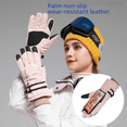 thumbnail image 2 of Guantes de esquí al aire libre de otoño e invierno para mujer, cálidos, de terciopelo, antisalpicaduras, antideslizantes, resistentes al desgaste, para ciclismo de invierno, pantalla táctil, 2 of 5