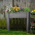 thumbnail image 5 of Jopath Grey Raised Garden Bed with Legs, Elevated Wooden Planter Box for Outdoor Plants Flowers Fruits Vegetable Herb Growing(31"x31"x16"), 5 of 9