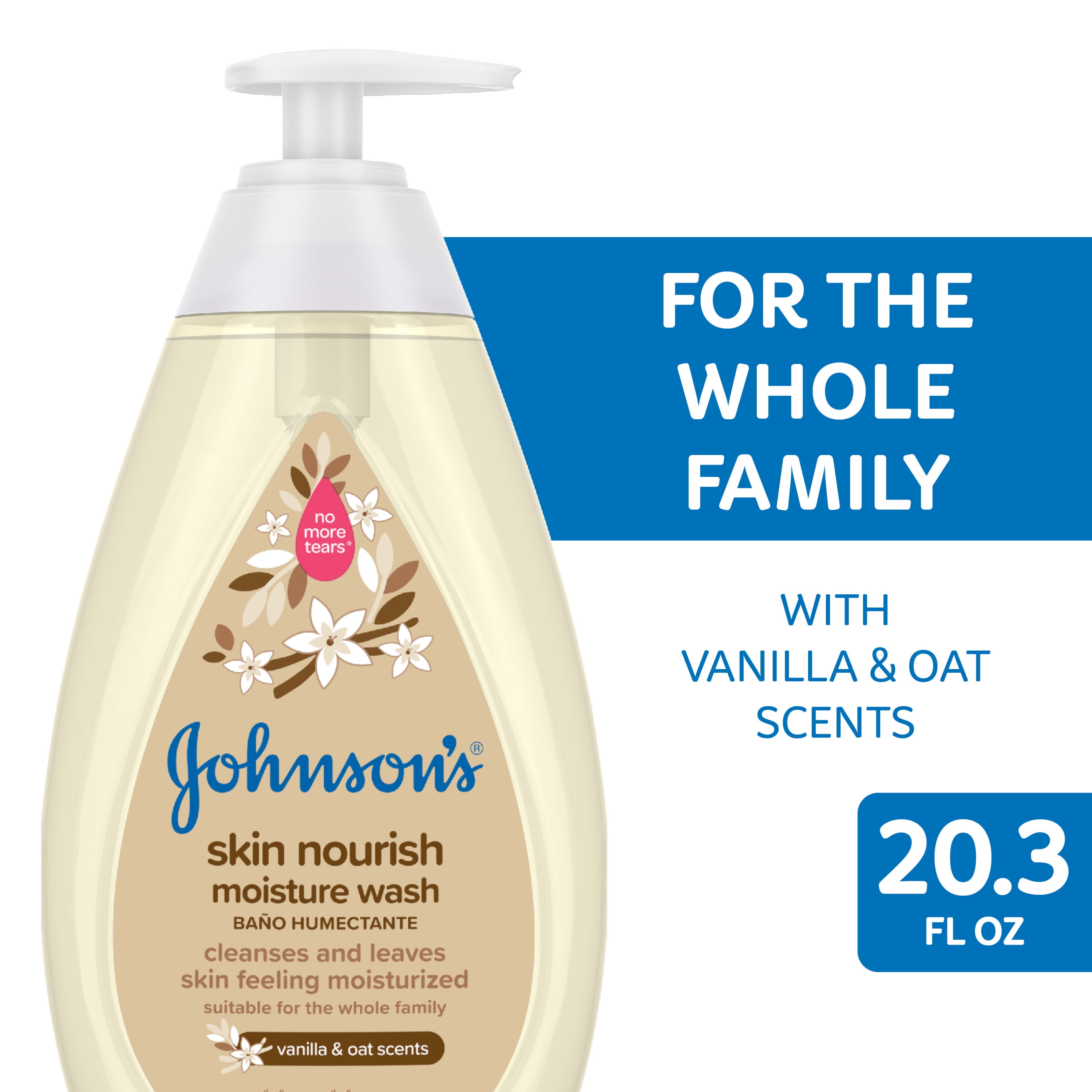 Johnson's Skin Nourish Moisture Wash, Vanilla & Oat, 20.3 fl. oz
