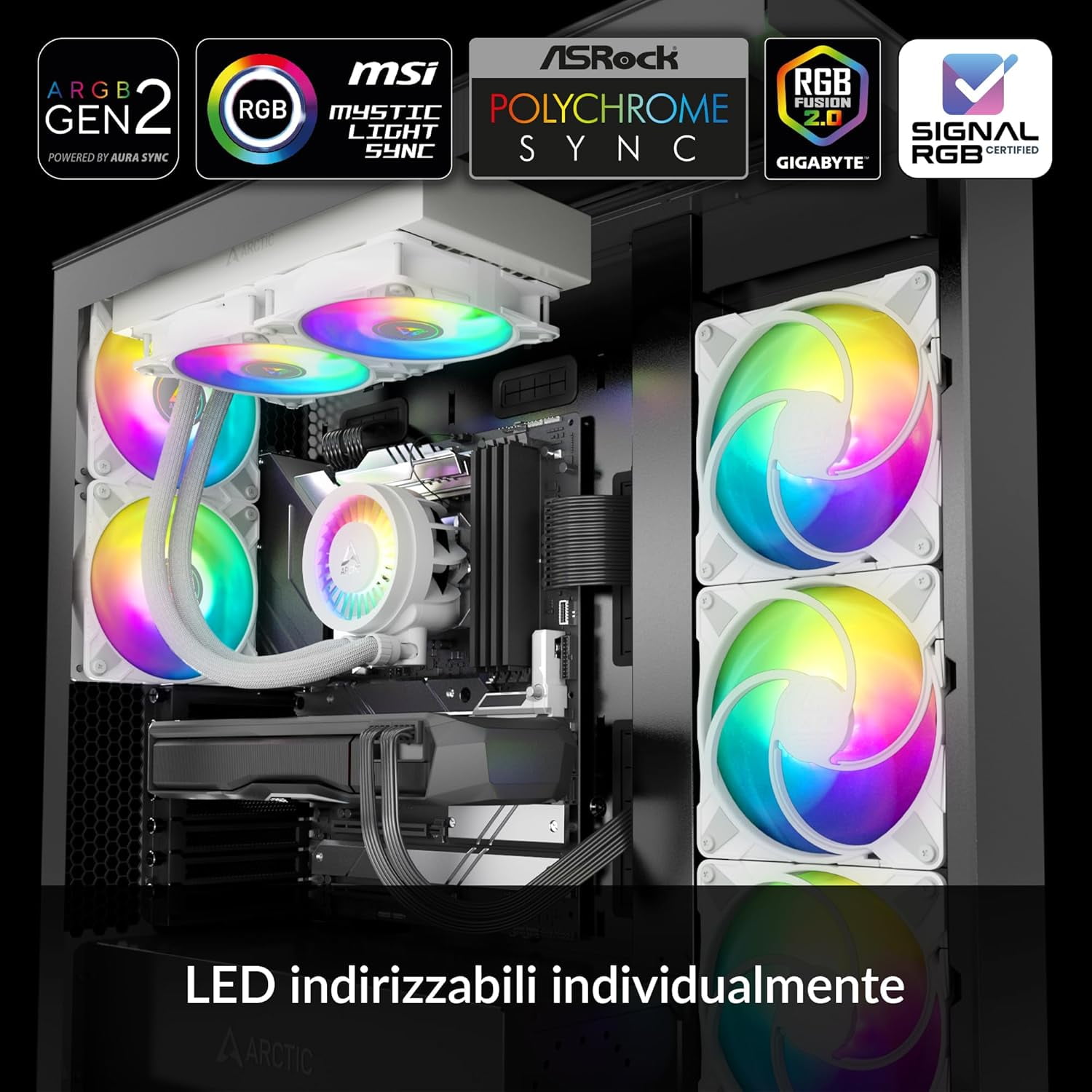 ARCTIC COOLING Liquid Freezer III - 240 A-RGB All-in-One CPU Water Cooler with 240mm radiator and 2x P12 PWM PST A-RGB fan White color