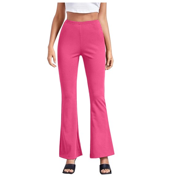 gakvov Yoga Pants With Pockets For Women Flared Leggings Casual Slim High Elastic Waist Sports Work Pants