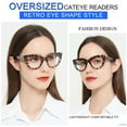 thumbnail image 2 of MARE AZZURO Retro Cat Eye Reading Glasses Women Large Frame Readers 1.0 1.25 1.5 1.75 2.0 2.25 2.5 2.75 3.0 3.5 4.0 5.0 6.0 (Leopard, 2.00) Polycarbonate Lens, 2 of 6