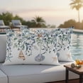 thumbnail image 2 of Outdoor Pillow Cover Eucalyptus Leaves Set of 2 Waterproof Throw Pillowcases Shell Starfish Plant Decorative Patio Furniture Pillows for Couch Garden Indoor & Outdoor Use, 2 of 9