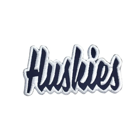 Huskies - Navy Blue/White - Team Mascot - Words/Names - Iron on Applique/Embroidered Patch