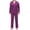Purple, variant on Womens Silk Satin Pajama Sets 2 Piece Sleepwear Pjs Set Long Sleeve Button Down Top and Pants Loungewear(Beige,3XL)