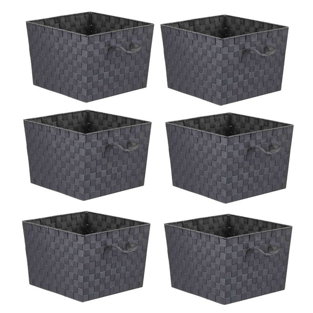 Home Basics XLarge Polyester Woven Strap Storage Bin With Handles