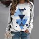 thumbnail image 2 of Camisas informales de manga larga para mujer, sudadera de cuello redondo con estampado de rombos geométricos, jersey de cuello redondo, Tops tipo túnica holgados Pompotops  FGAJ1165, 2 of 6