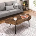 thumbnail image 2 of Small Coffee Table Cloud Shape Coffee Table Industrial Coffee Tables Wood Irregular Center Floor Tables Mid Century Style Decorative Furniture for Living Room Small Spaces Office, 2 of 7