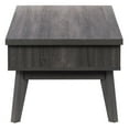 thumbnail image 2 of Table basse moderne gris foncé du milieu du siècle de CorLiving Hollywood avec espace de rangement et tiroirs Peek-a-Boo - Table de salon minimaliste, table basse neutre du milieu du siècle pour les m, 2 of 9