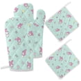 thumbnail image 4 of Kuromi And My Melody Oven Mitts And Pot Holders Set 4 Pcs, Heat Resistant Oven Mitt Set with Potholders, Hot Pads And Oven Mitts Sets Oven Glove for Kitchen, Baking, Cooking, Grilling, 4 of 7