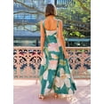 thumbnail image 5 of Women'S Square Neck Sleeveless Floral Flowy Long Dress A Line Maxi Dress Green XXL, 5 of 8