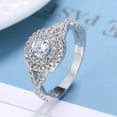 thumbnail image 2 of Sterling Silver Swarovski Crystal Split Shank Ring, 2 of 4