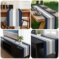 thumbnail image 6 of Navy Blue Grey Stripe Table Runner 48 Inches Long, Modern Art Horizontal Striped Kitchen Coffee Dining Table Decoration for Home Party Birthday Wedding Home Decor 13x48 Inches, 6 of 8