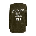thumbnail image 6 of Ke1Clo Winter Sweaters for Women Casual Fashion Snowflake Graphic Crew Neck Long Sleeve Pullover Oversized Loose Comfy Basic Knit Tops Army Green XXXL, 6 of 6