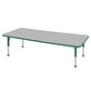30in x 72in Rectangle Everyday T-Mold Adjustable Activity Table Grey/Green - Chunky with Eight 10in Stack Chairs Green - Ball Glide