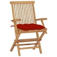 thumbnail image 3 of vidaXL Garden Chairs with Red Cushions 8 pcs Solid Teak Wood, 3 of 12